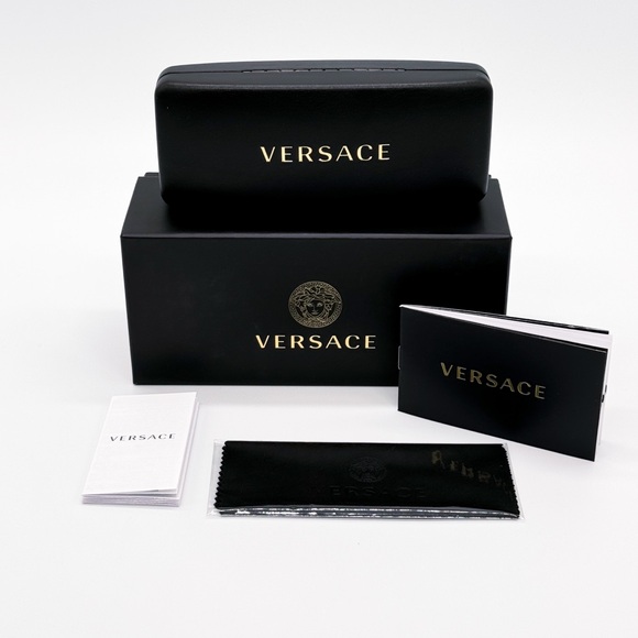 NEW VERSACE VE4439 GB1/87 OVERSIZED MOD 4439 BLACK VE4439 GB187 WOMEN SUNGLASSES